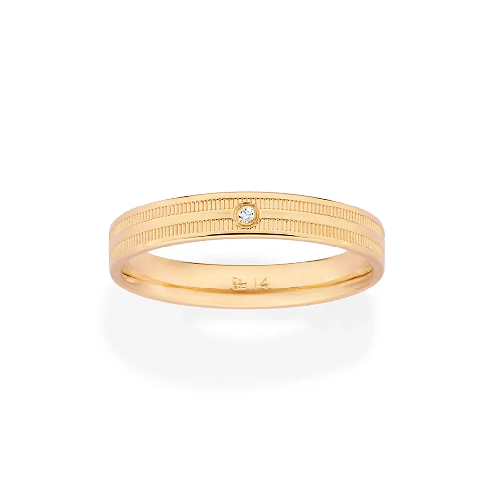ALIANÇA BANHADA A OURO 18K COM ZIRCÔNIA 513533