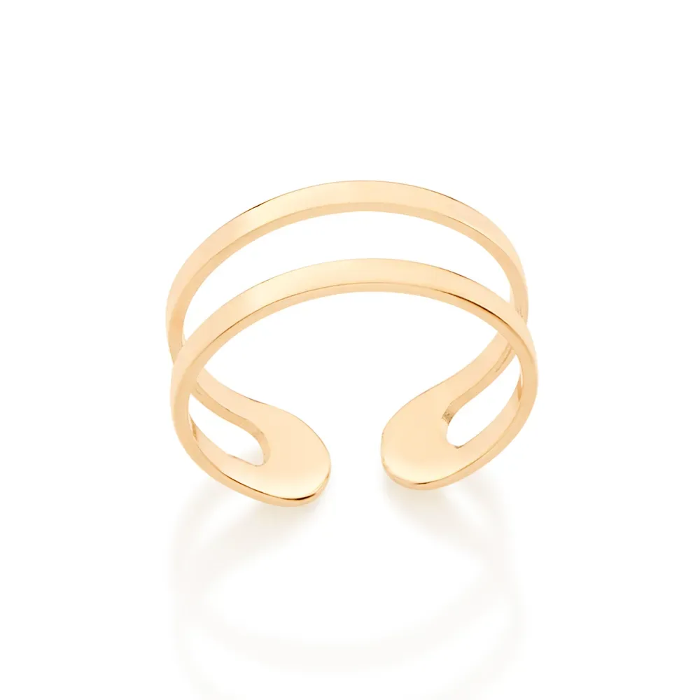 ANEL AJUSTÁVEL BANHADO A OURO 18K TAM 24 512705