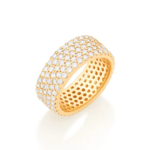 ANEL BANHADO A OURO 18K COM ZIRCÔNIAS TAM 24