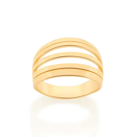 ANEL BANHADO A OURO 18K TAM 16