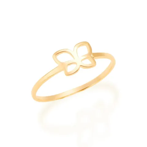 Anel Borboleta Rommanel Folheado a Ouro 18k  - 512925 TAM 18