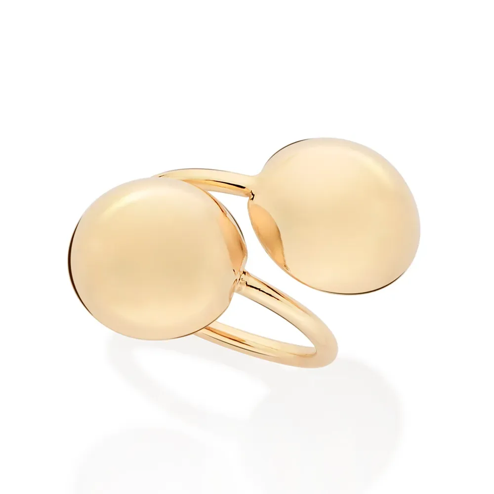 Anel Esferas Ajustável Folheado a Ouro 18k - 513437