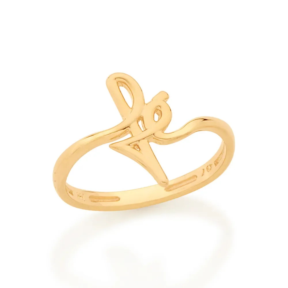 ANEL FÉ BANHADO A OURO 18K TAM 22