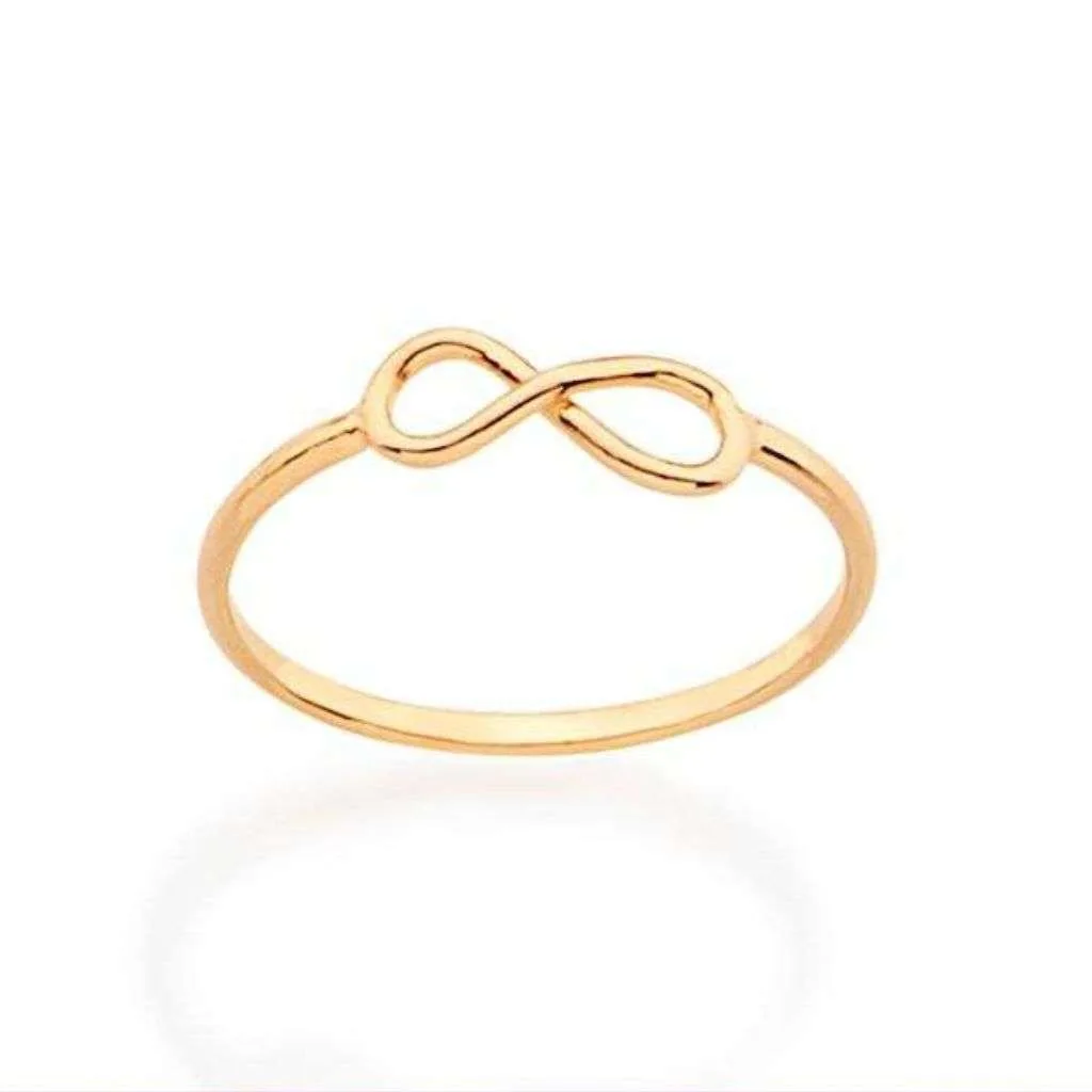 Anel Fininho Rommanel Banhado Ouro Infinito Falange 511815 Tam 22