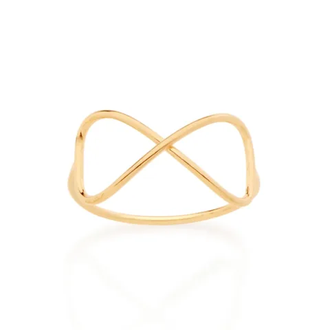 ANEL INFINITO BANHADO A OURO 18K TAM 14 512564