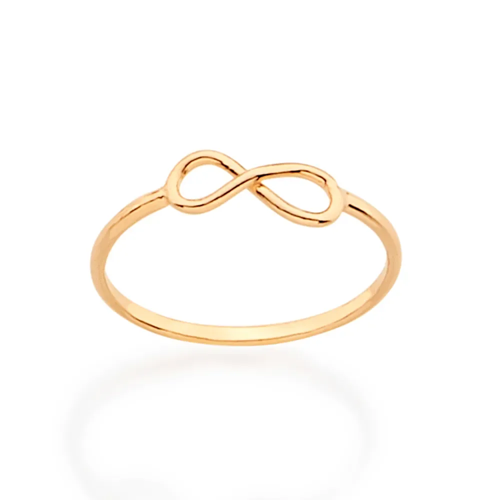ANEL INFINITO BANHADO A OURO 18K TAM 24 511815