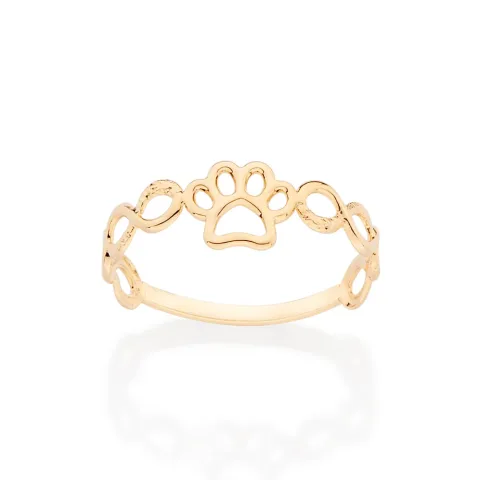 Anel pet infinito folheado a ouro 18k 513431
