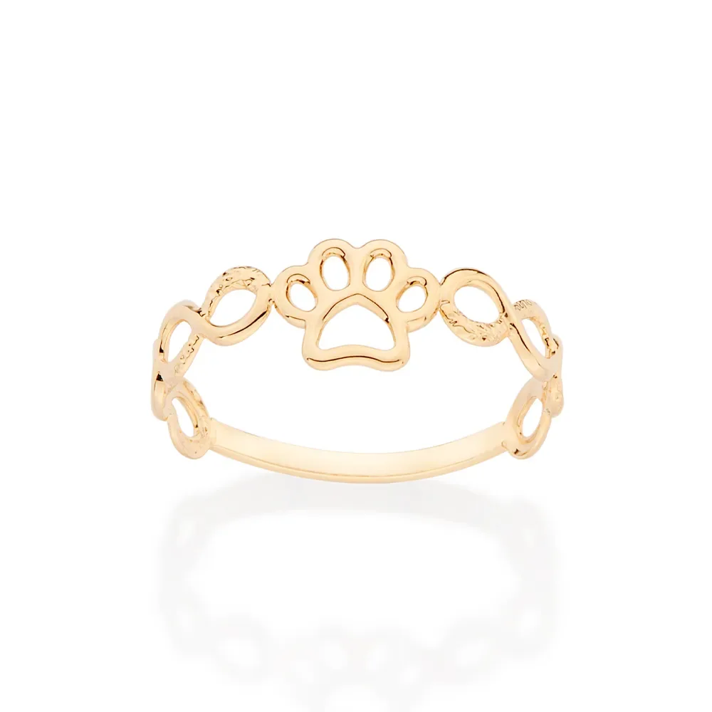 Anel pet infinito folheado a ouro 18k 513431