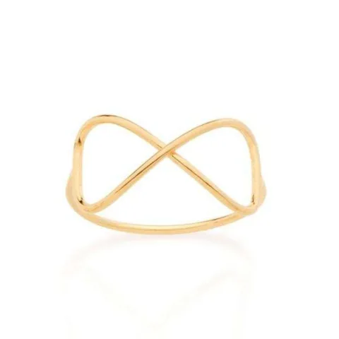 Anel Rommanel Fino Skinny Simbolo Infinito Vazado 512564 Tam 26