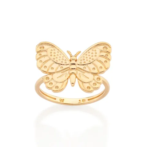 ANEL SKINNY BORBOLETA BANHADO A OURO 18K 513482