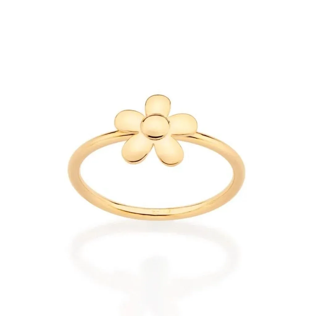 Anel Skinny Flor Folheado A Ouro 513294 TAM 22