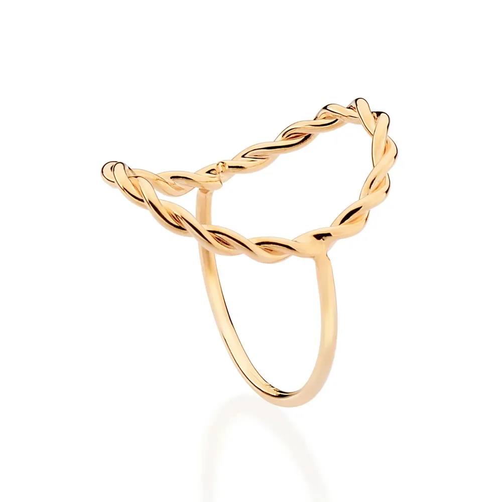 ANEL SKINNY TORCIDO BANHADO A OURO 18K