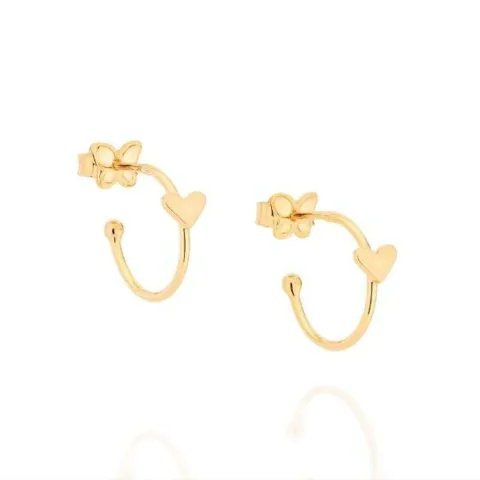 Argola Rommanel Com Coração Banhado a Ouro 18k  526665
