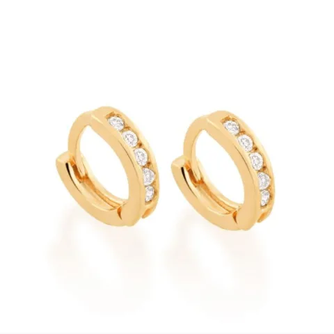 Argola Rommanel Com Zirconias Banhado Ouro 18k  523214