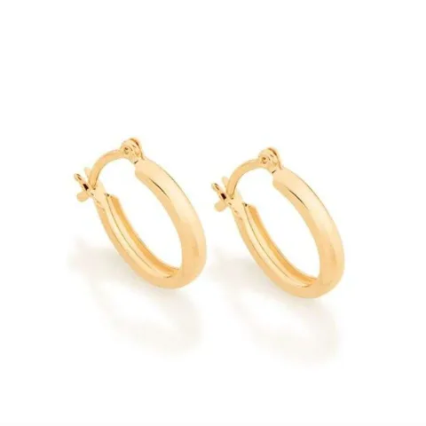 Argola Rommanel Lisa Oval Pequena Banhado a Ouro 18k  520902