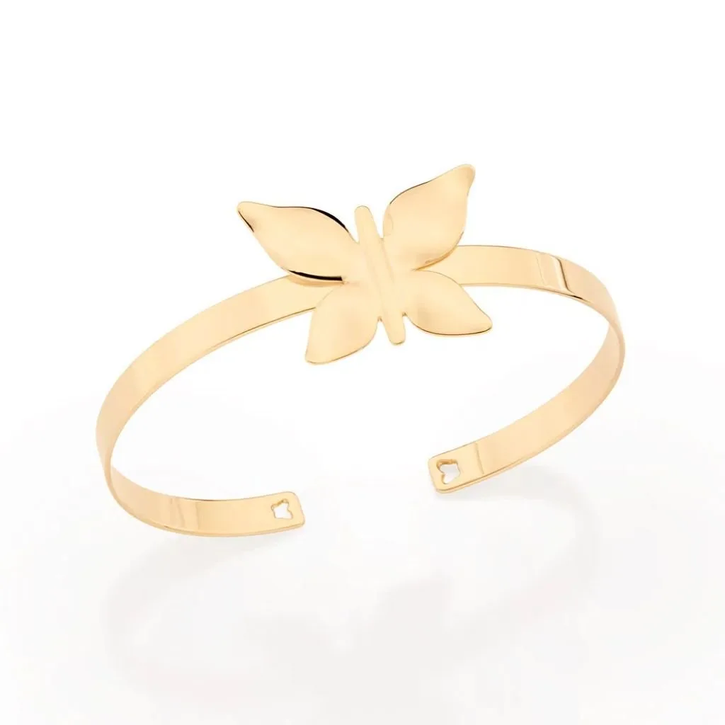 Bracelete Borboleta Folheado A Ouro - tam.60 552045