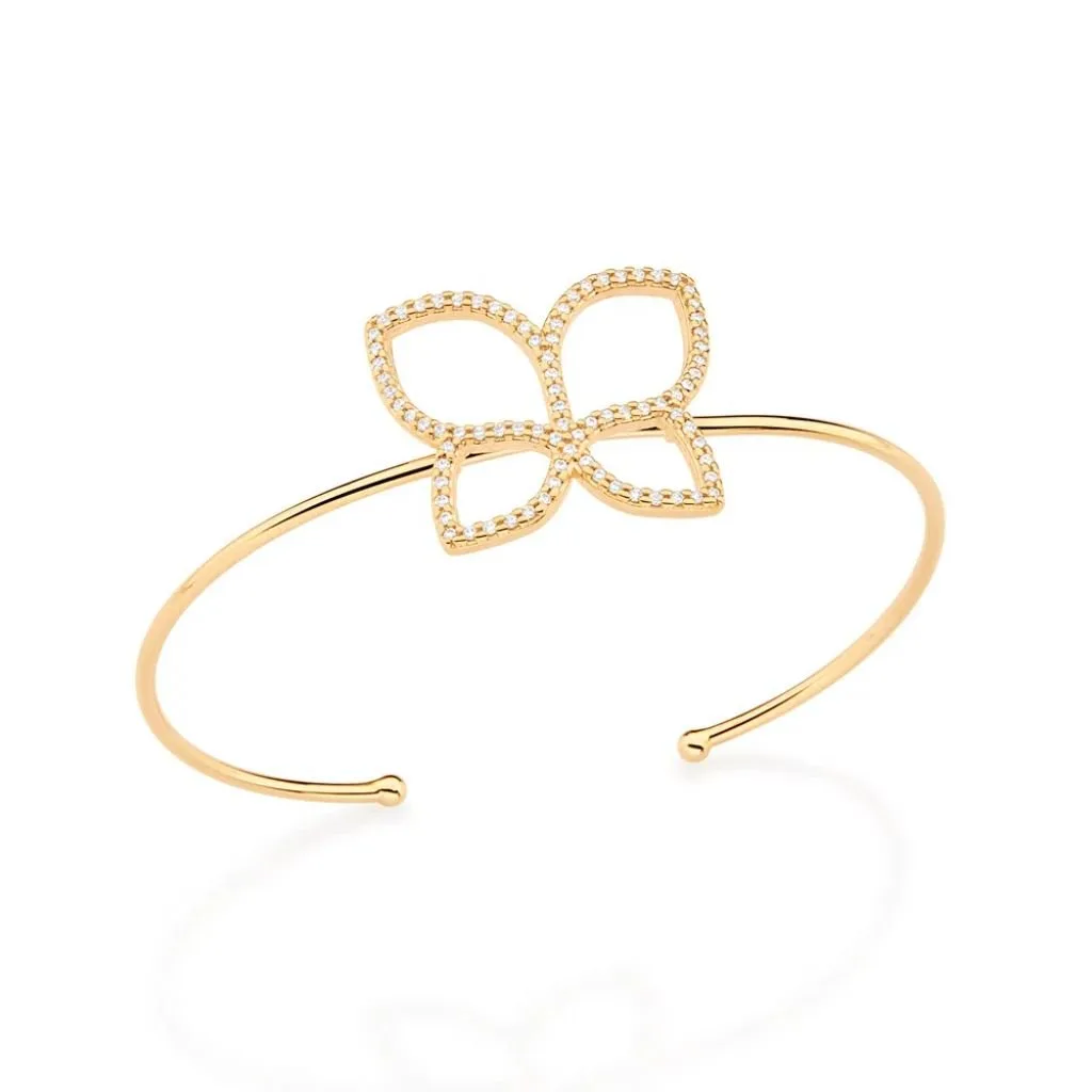 Bracelete Borboleta Rommanel Folheado a Ouro 18k Tam 22 - 552038