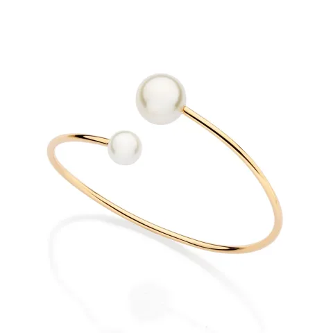 BRACELETE COM PÉROLAS BANHADO A OURO 18K - TAM.60 552186