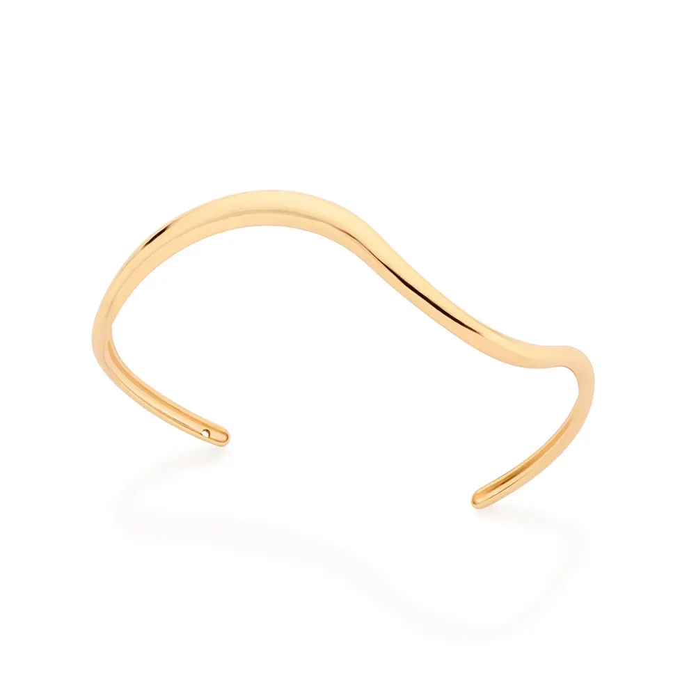 BRACELETE ONDULADO BANHADO A OURO 18K 552236