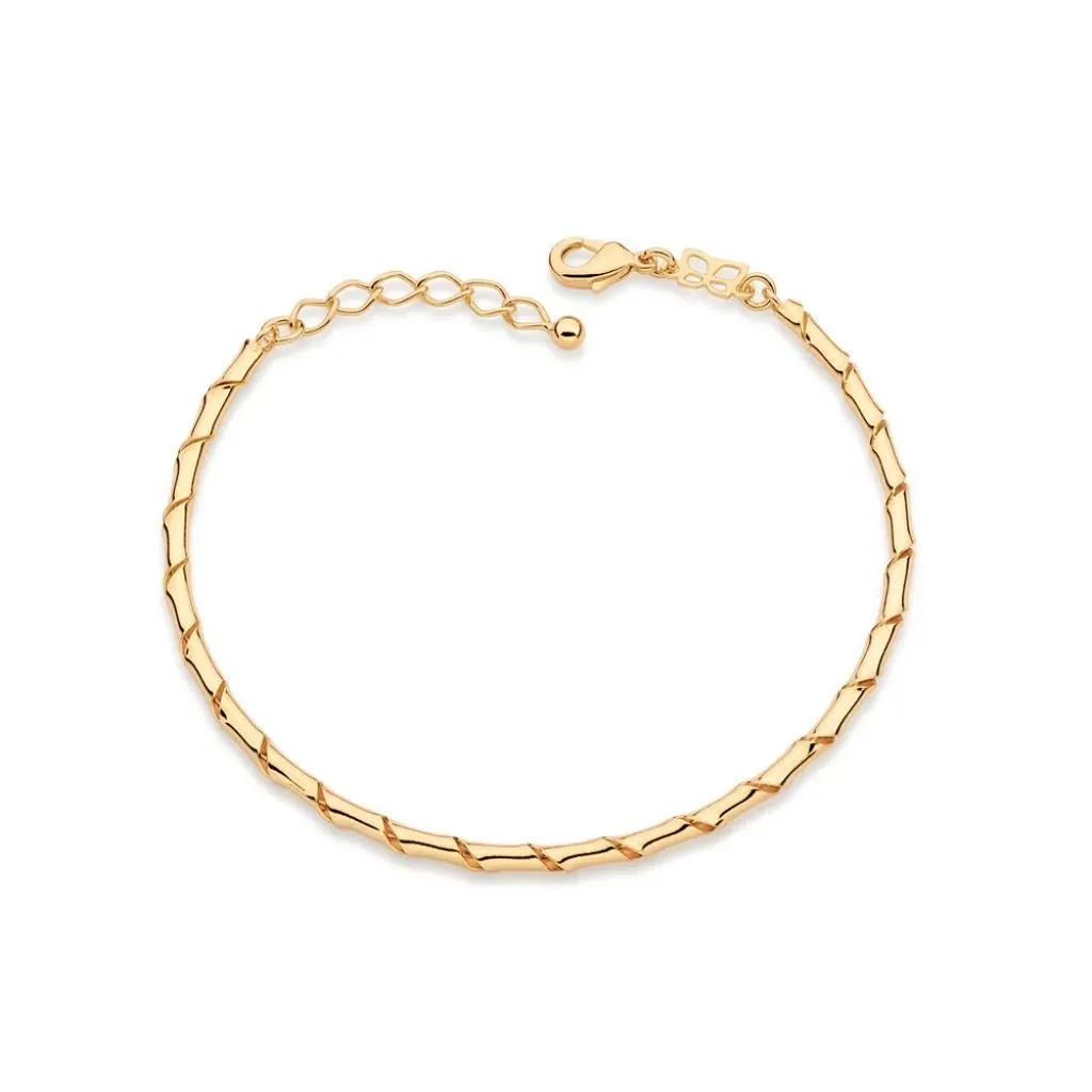 Bracelete Torcido Folheado A Ouro  552060