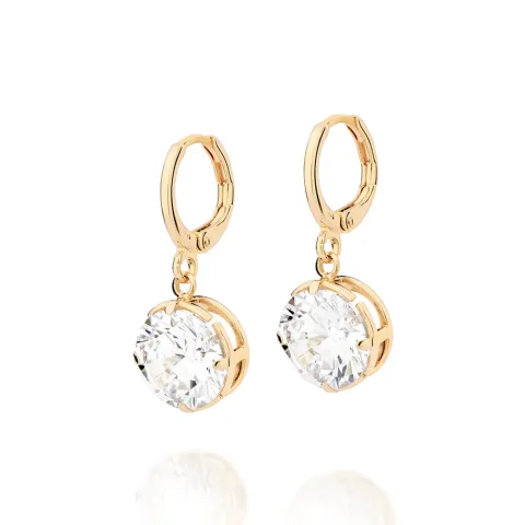 BRINCO ARGOLA BANHADO A OURO 18K COM ZIRCÔNIAS - TAM.ÚNICO 527411