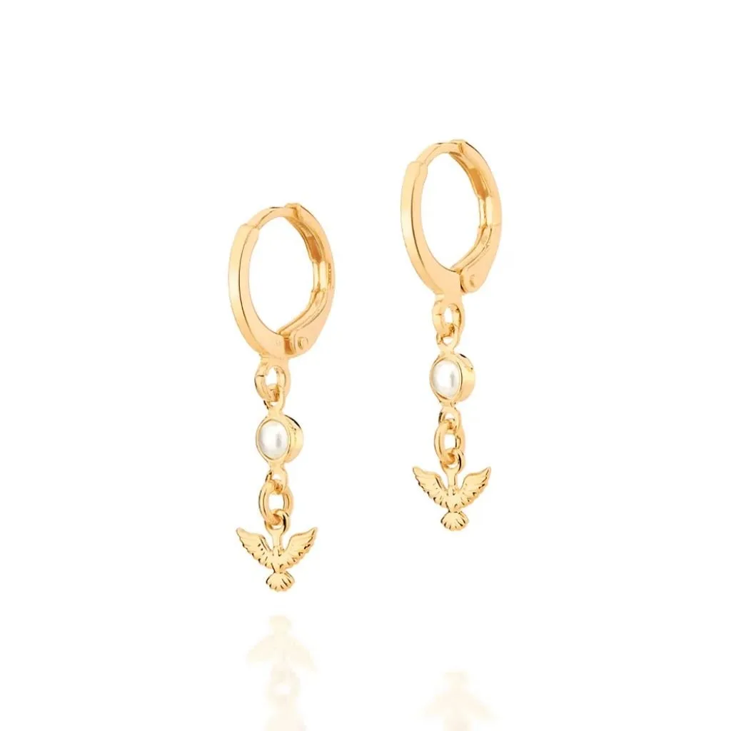 Brinco Argola Com Espírito Santo Folheado A Ouro - tam.único 526679