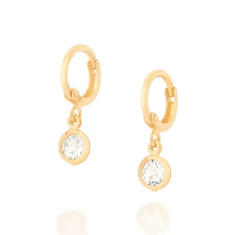 Brinco Argola Com Zircônias Folheado a Ouro - tam.único 526770