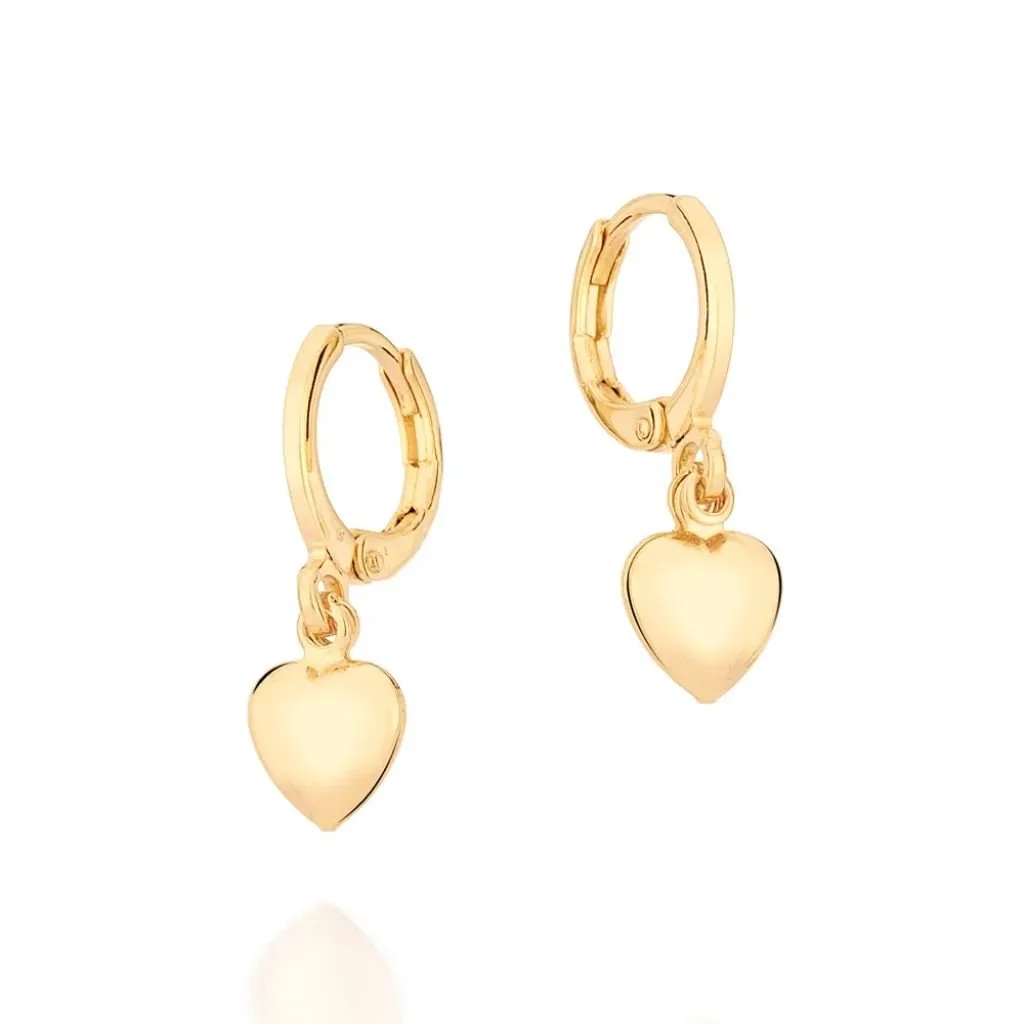 Brinco Argola Coração Almofada Folheado A Ouro - tam.único 527146