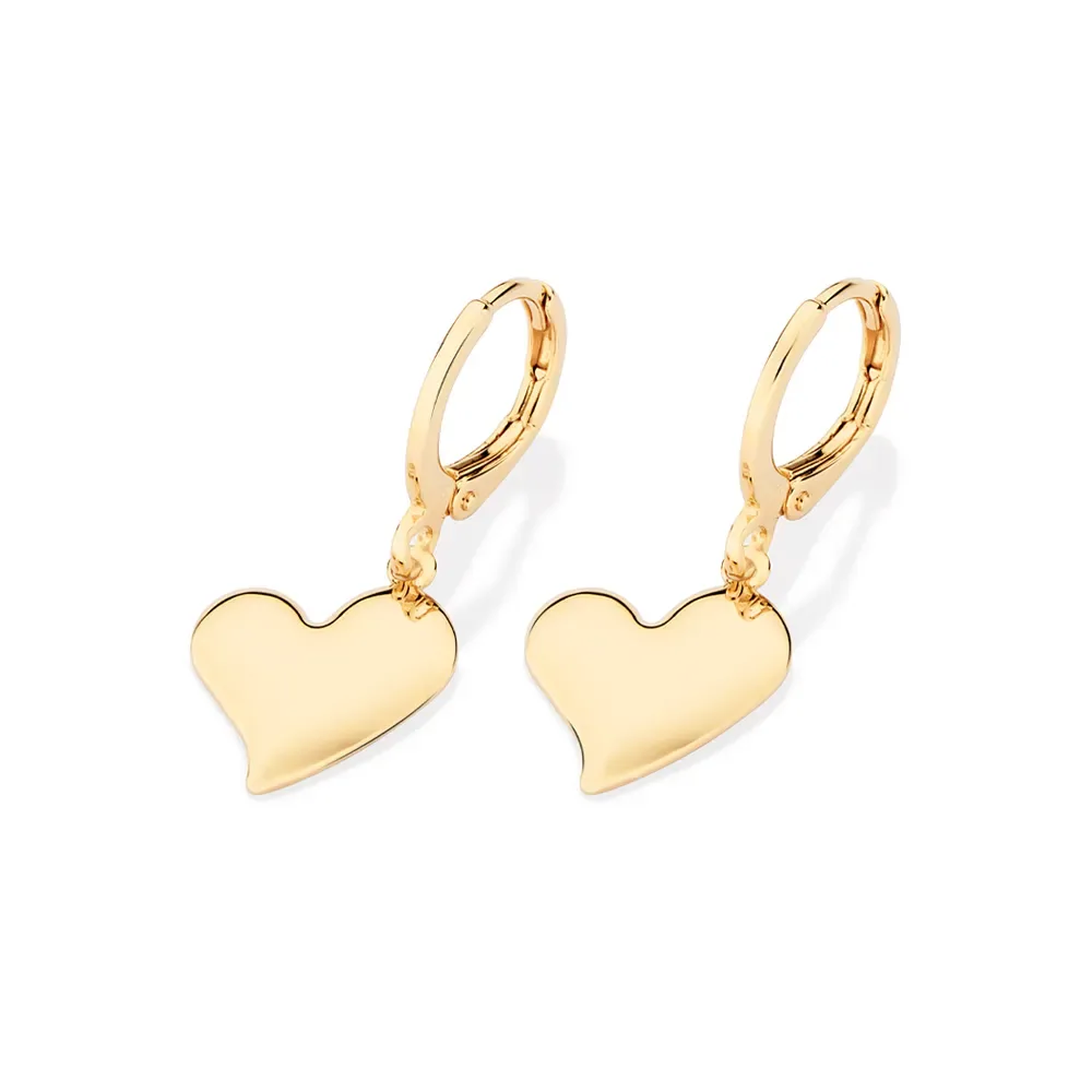 BRINCO ARGOLA CORAÇÃO BANHADO A OURO 18K - TAM.ÚNICO 527404