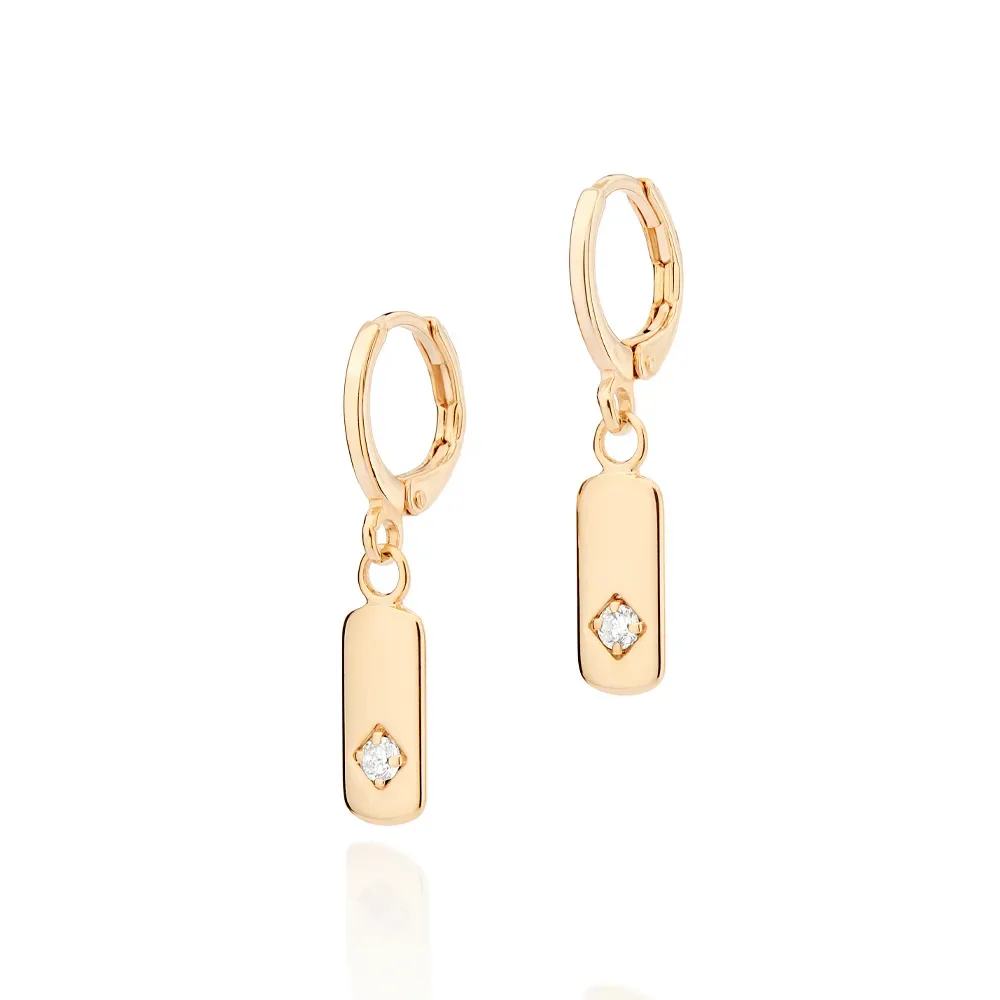 Brinco argola folheado a ouro 18k com zircônias - 527238