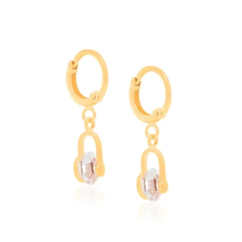 BRINCO BANHADO A OURO 18K COM CRISTAIS - TAM.ÚNICO 523033