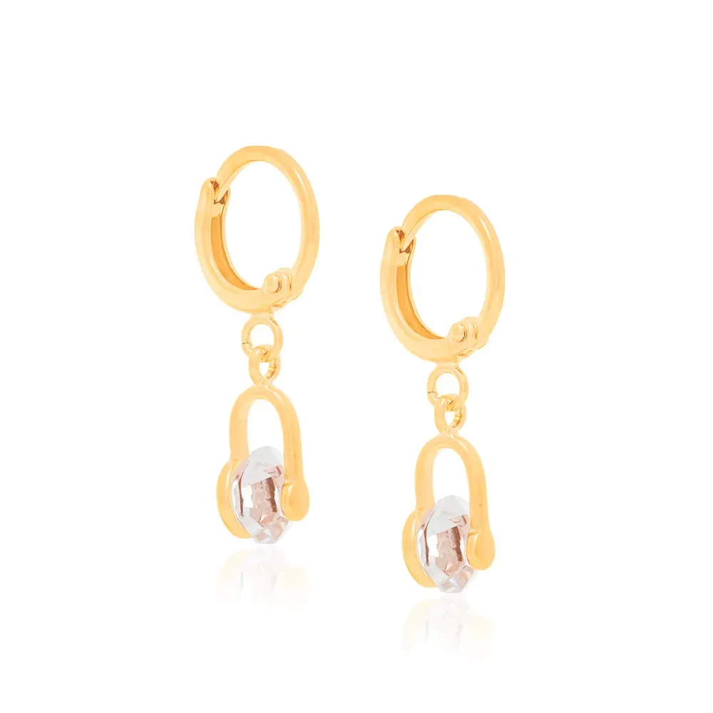 BRINCO BANHADO A OURO 18K COM CRISTAIS - TAM.ÚNICO 523033