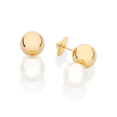 BRINCO BANHADO A OURO 18K COM ESFERAS E PÉROLAS SINTÉTICAS - TAM.ÚNICO 527413