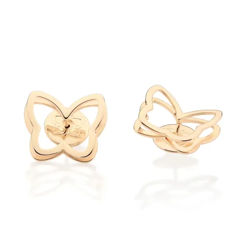 BRINCO BORBOLETA VAZADA BANHADO A OURO 18K - TAM.ÚNICO 527463
