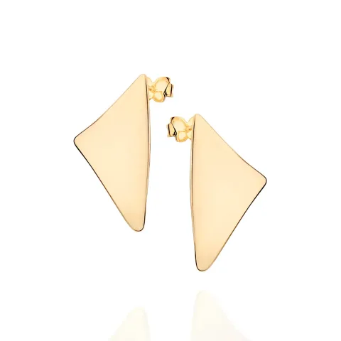 Brinco Botão Triangular Folheado a Ouro 18k -  527231