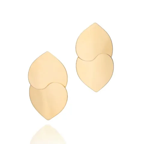 Brinco corações banhado a ouro 18k -  527299