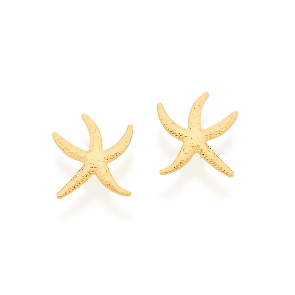 BRINCO ESTRELA DO MAR BANHADO A OURO 18K - TAM.ÚNICO 525434
