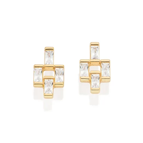 Brinco Folheado a Ouro 18k Com Zircônias - 527264