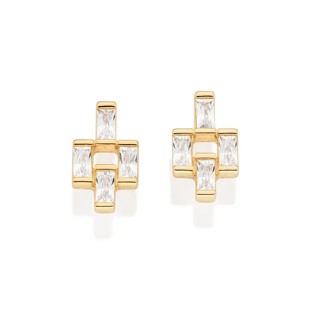 Brinco Folheado a Ouro 18k Com Zircônias - 527264