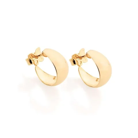Brinco Folheado a Ouro Meia Argola  524526