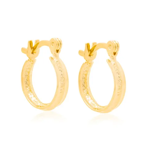 BRINCO MEIA ARGOLA BANHADO A OURO 18K - TAM.ÚNICO 523579