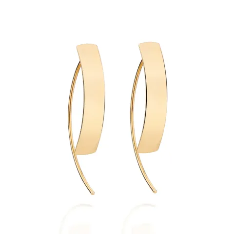 Brinco Meia Argola Liso Banhado A Ouro 18k - tam.único 527275
