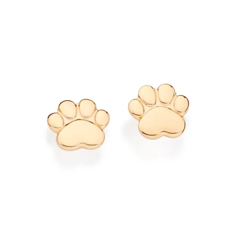 Brinco pata de pet folheado a ouro 18k -  527250