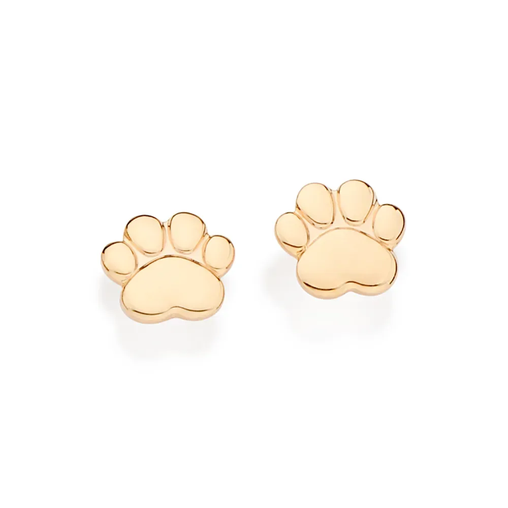Brinco pata de pet folheado a ouro 18k -  527250