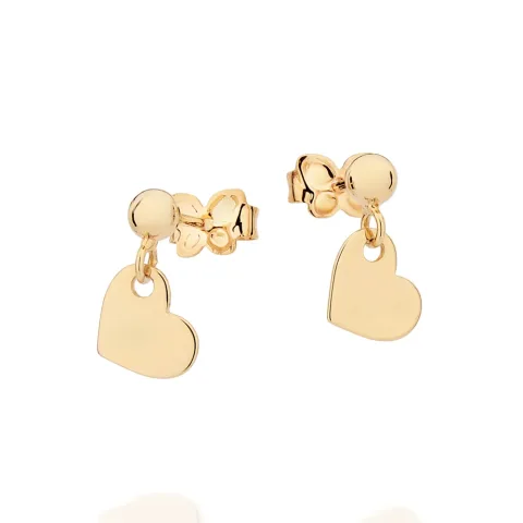 BRINCO PÊNDULO CORAÇÃO BANHADO A OURO 18K COM ESFERAS - TAM.ÚNICO 527421