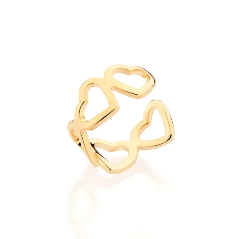 Brinco piercing de pressão coração banhado a ouro 18k -  527289