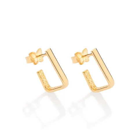 BRINCO RETANGULAR BANHADO A OURO 18K - TAM.ÚNICO 527232