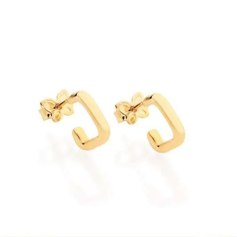 Brinco Rommanel Folheada A Ouro Argola Quadrada 520403