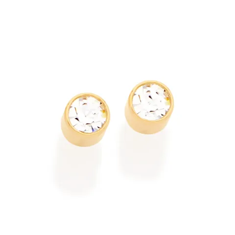 BRINCO SOLITÁRIO BANHADO A OURO 18K COM CRISTAIS - TAM.ÚNICO 523172