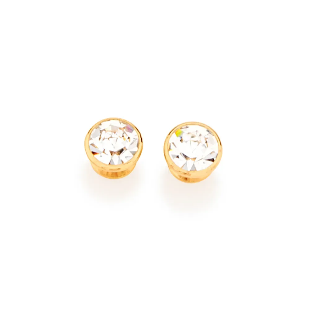 BRINCO SOLITÁRIO BANHADO A OURO 18K COM CRISTAIS - TAM.ÚNICO 523191